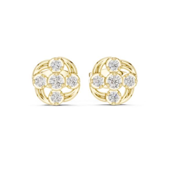 Sparkling Luxe 0.04ct 18KT Casual Round Shape Diamond Earring