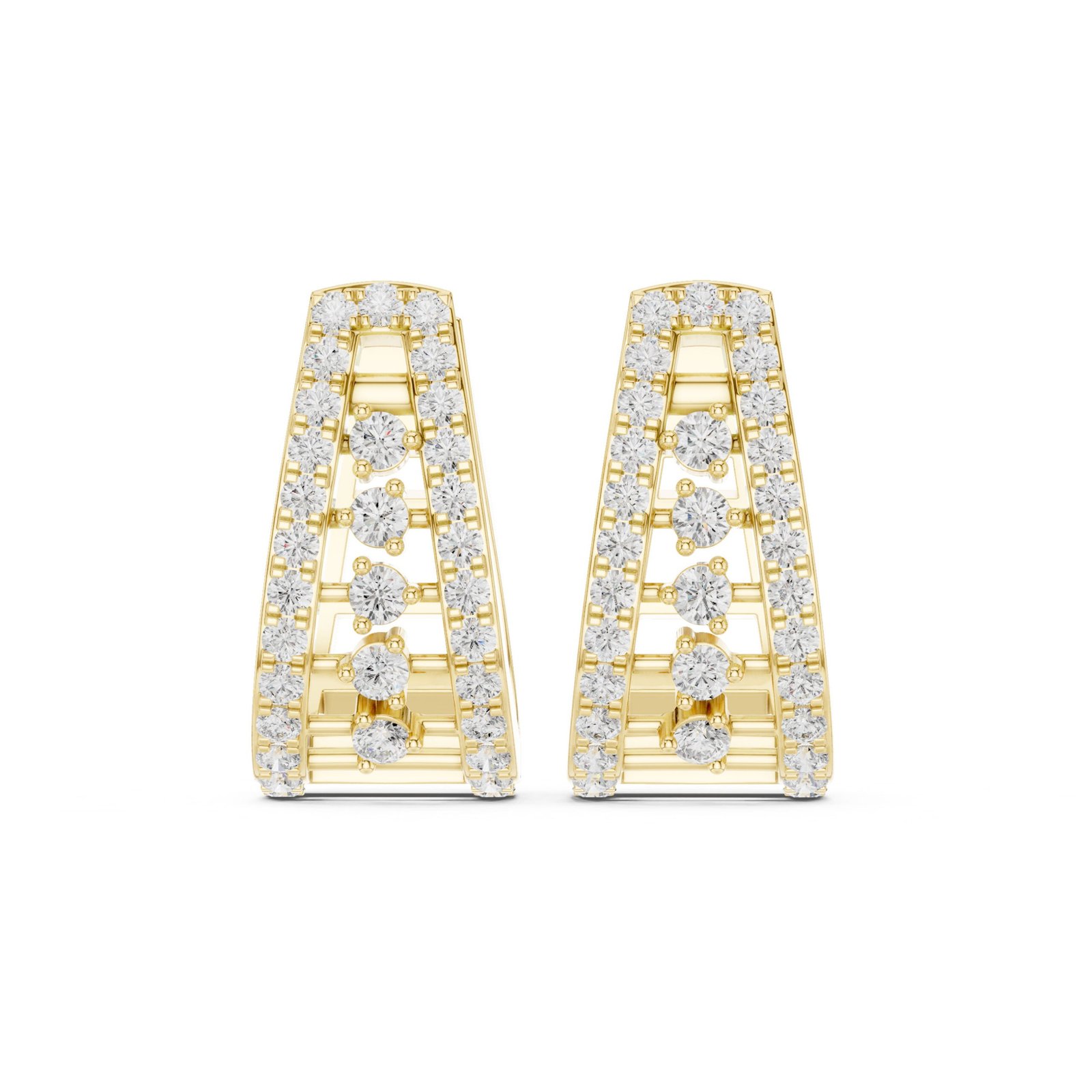 Sparkling Luxe 0.015ct 18KT Round Diamond Hoops Earrings