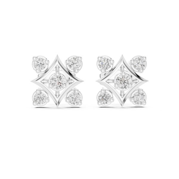 Sparkling Luxe 0.045ct 18KT Round Diamond Casual Earrings