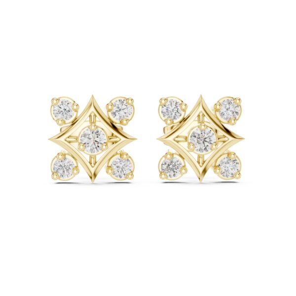 Sparkling Luxe 0.045ct 18KT Round Diamond Casual Earrings