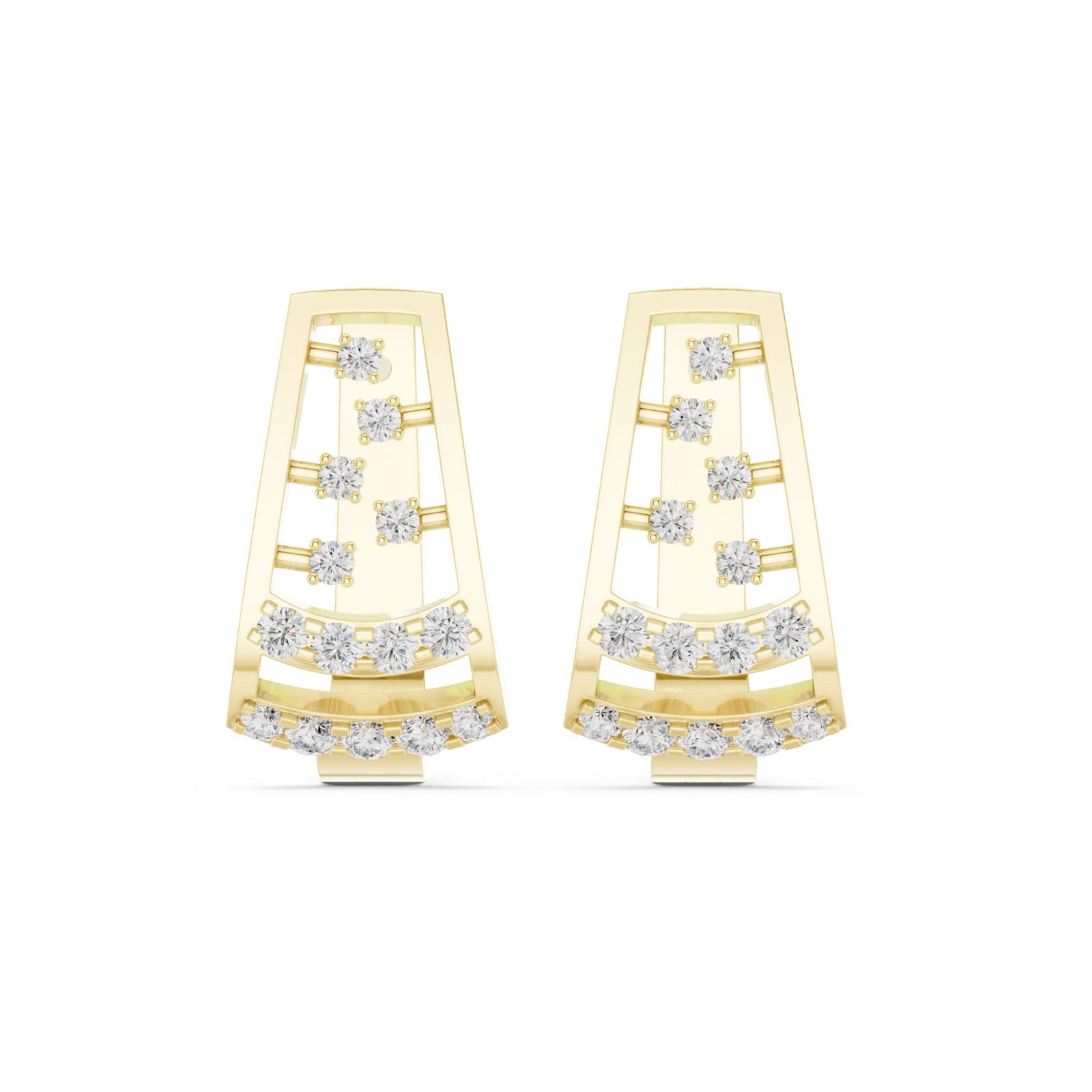 Sparkling Luxe 0.012ct 18KT Scattered Round Diamond Earrings