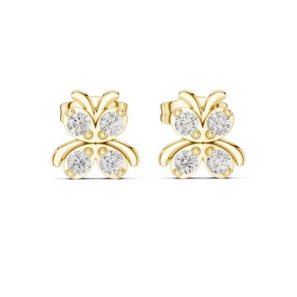 Sparkling Luxe 0.045ct 18KT Bee Shape Round Cut Diamond Earring