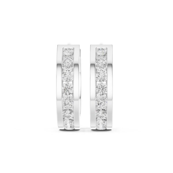 Sparkling Luxe 0.03ct 18KT Round Diamond Hoops Earrings