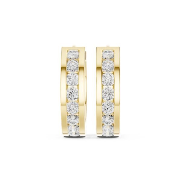 Sparkling Luxe 0.03ct 18KT Round Diamond Hoops Earrings