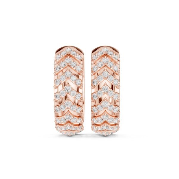 Sparkling Luxe 0.006ct 18KT V Shape Round Diamond Earrings