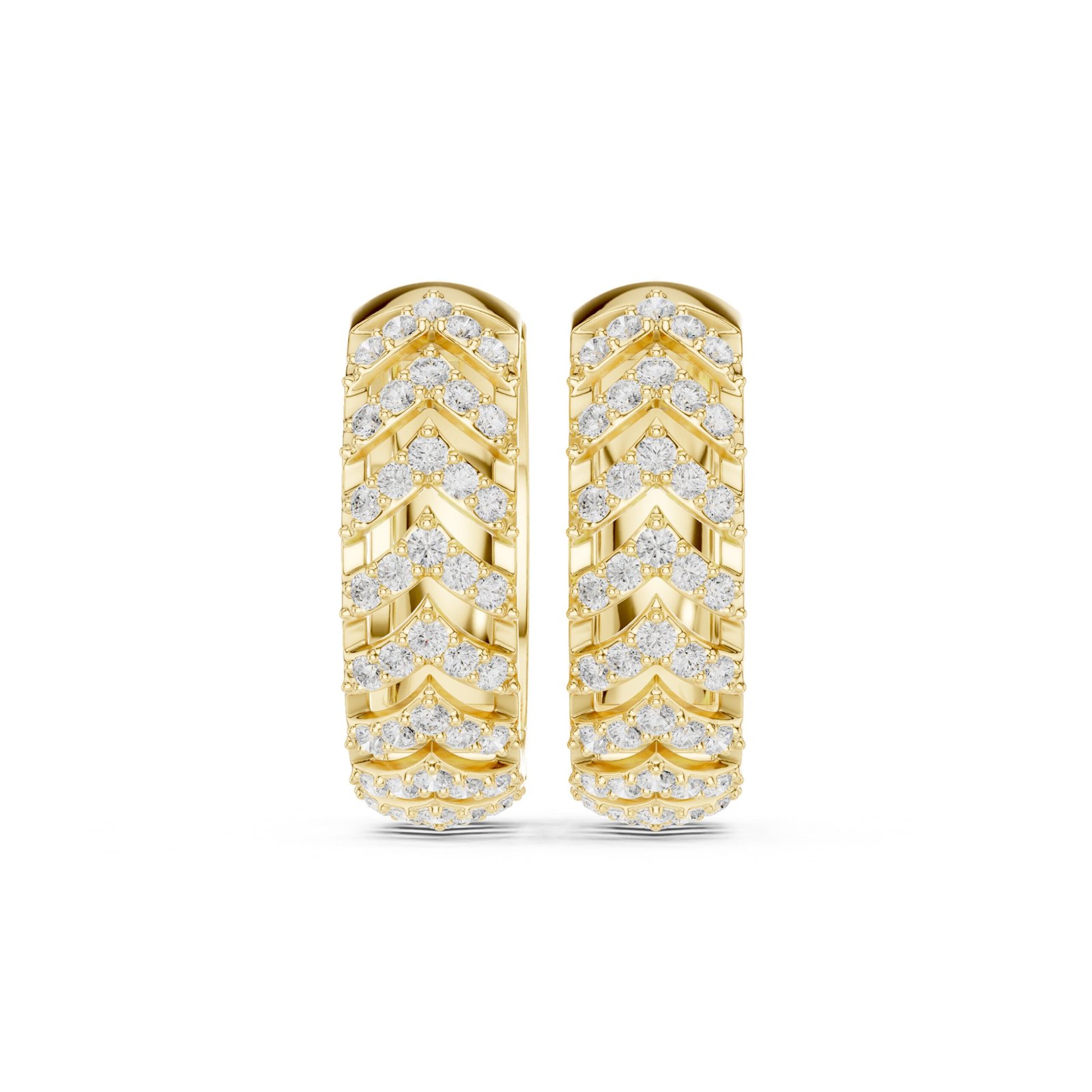 Sparkling Luxe 0.006ct 18KT V Shape Round Diamond Earrings