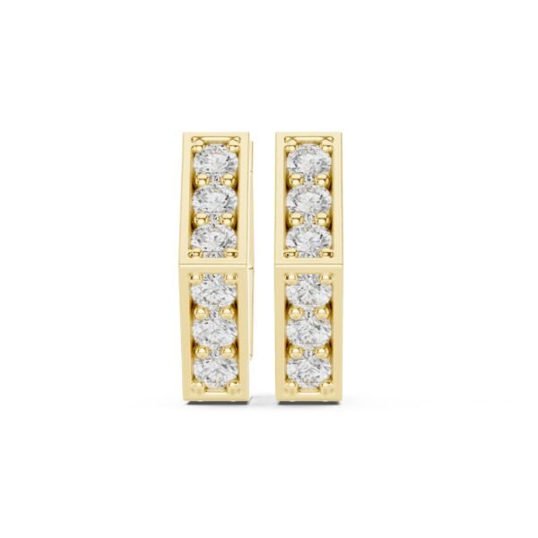 Sparkling Luxe 0.02ct 18KT Round Diamond Hoops Earrings