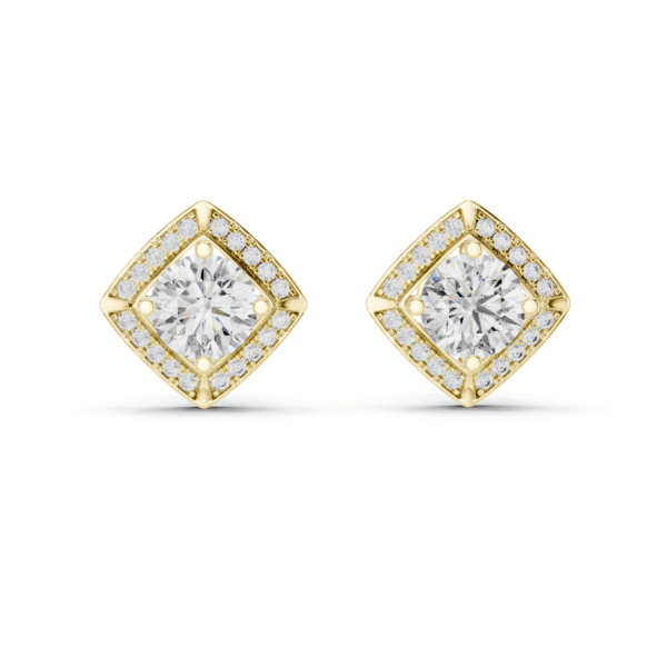 Sparkling Luxe 1.262CT Modern Diagonal with Round Cut Diamonds Halo Earrings