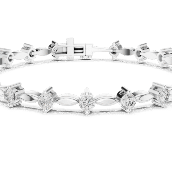 Sparkling Luxe 0.1ct Women’s 18KT Rose Gold Round Diamond Tennis Bracelet
