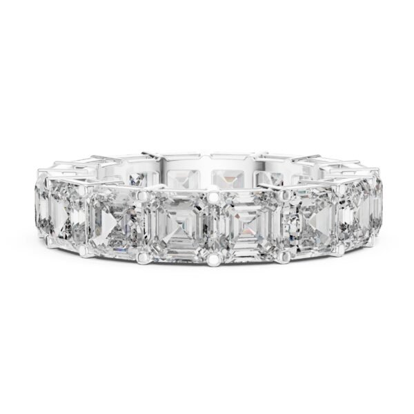 Sparkling Luxe 0.5ct 18KT Asscher Diamond Full Band Ring