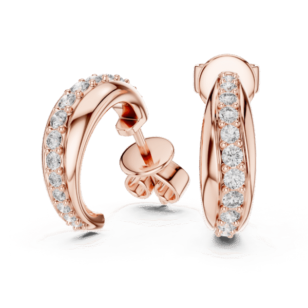 Sparkling Luxe 0.01ct Micro Pave Round Brilliant Cut Diamond Stud Hoops 18KT Earrings