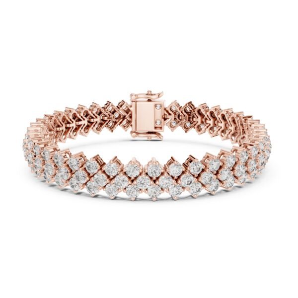 Sparkling Luxe 0.05ct Two Line Round Diamonds Tennis Bracelet in 18KT Yellow Gold