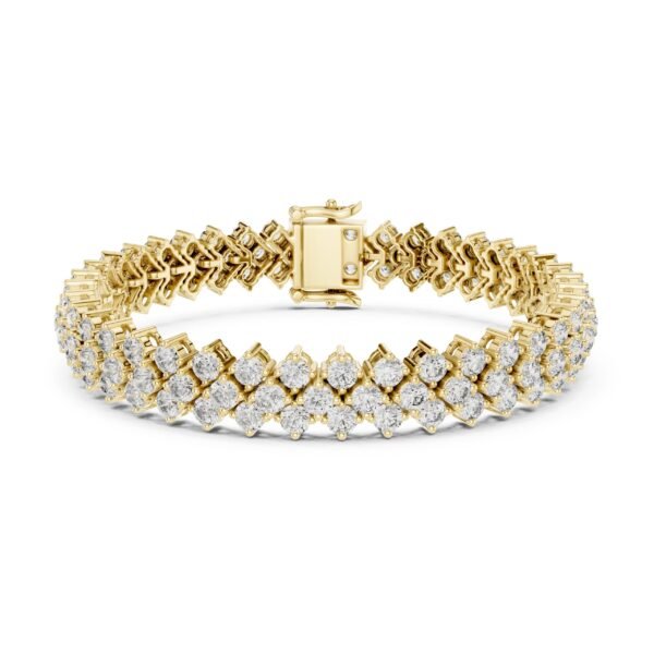 Sparkling Luxe 0.05ct Two Line Round Diamonds Tennis Bracelet in 18KT Yellow Gold