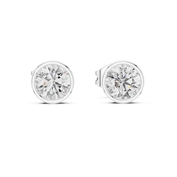 Sparkling Luxe 0.5ct Round Diamond Bezel Setting Studs Solitaire Stud Earrings White Gold