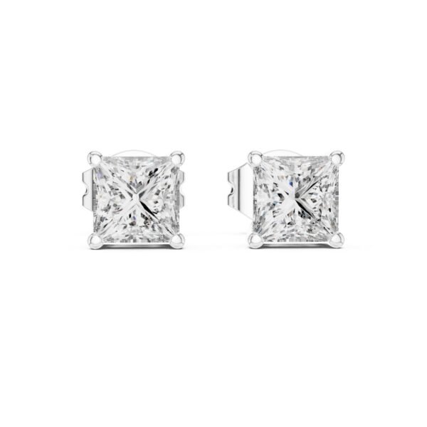 Sparkling Luxe 0.5ct Radiant Shape Diamond Studs Earrings White Gold