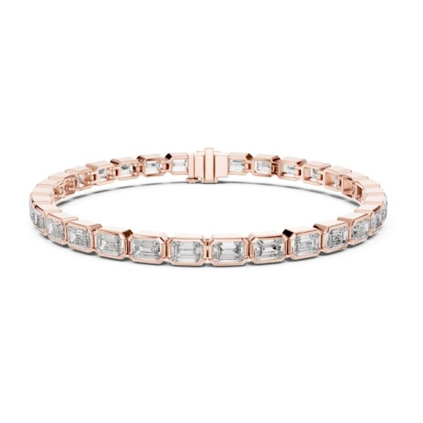 Sparkling Luxe 0.3ct Yellow Gold Baguette and Round Cut Diamond Tennis Bracelet