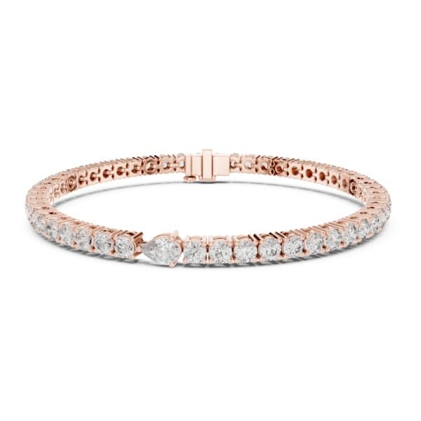 Sparkling Luxe 0.25ct Lab Grown Pear & Round Cut Diamond Bracelet 18KT