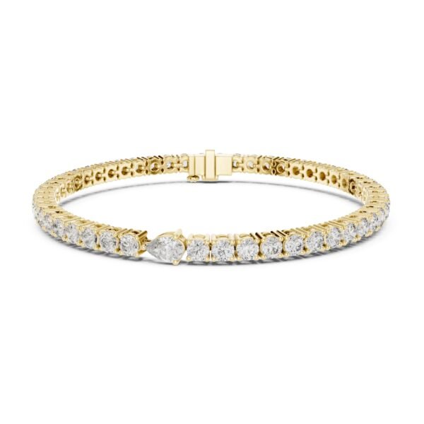 Sparkling Luxe 0.25ct Lab Grown Pear & Round Cut Diamond Bracelet 18KT