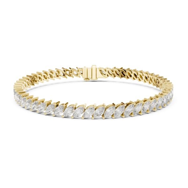 Sparkling Luxe 0.15ct White Gold Marquise Shape Diamond Tennis Bracelet for Women