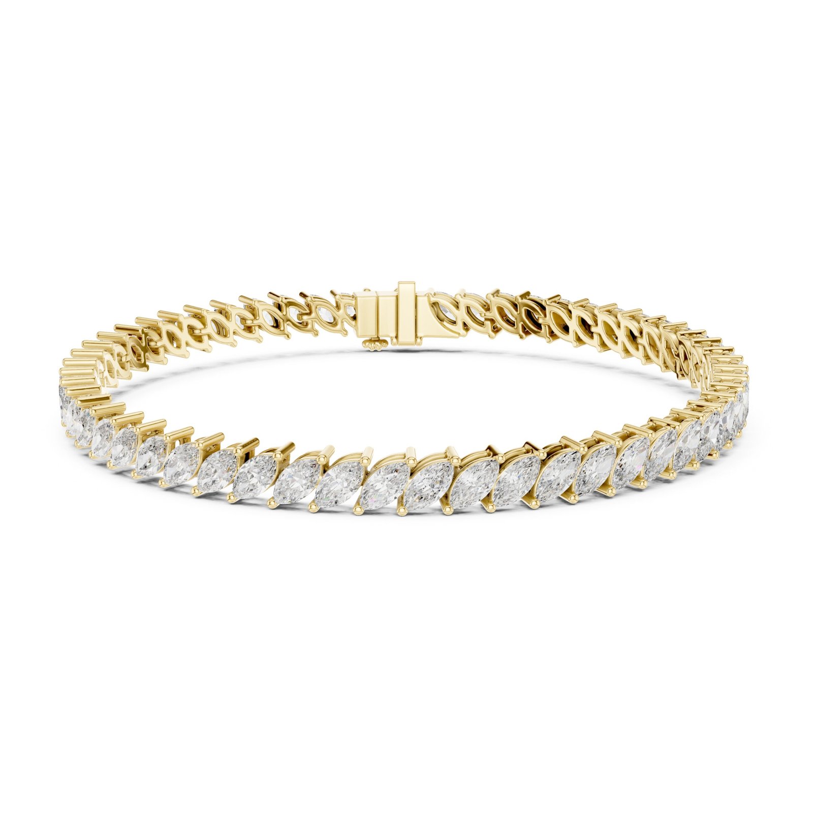 Sparkling Luxe 0.15ct White Gold Marquise Shape Diamond Tennis Bracelet for Women