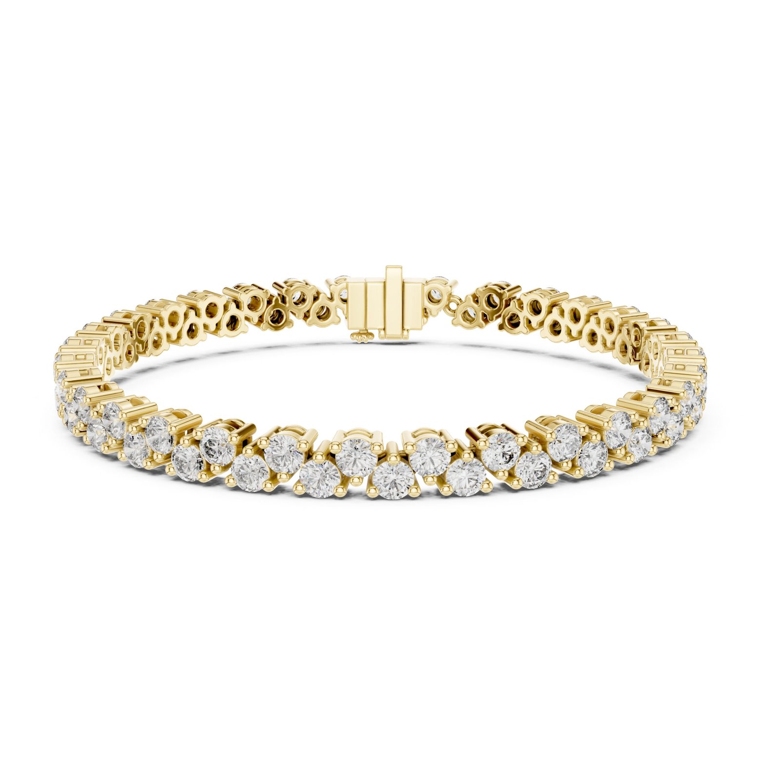 Sparkling Luxe 0.1ct Classic 03 Prong White Gold Diamond Tennis Bracelet 18KT