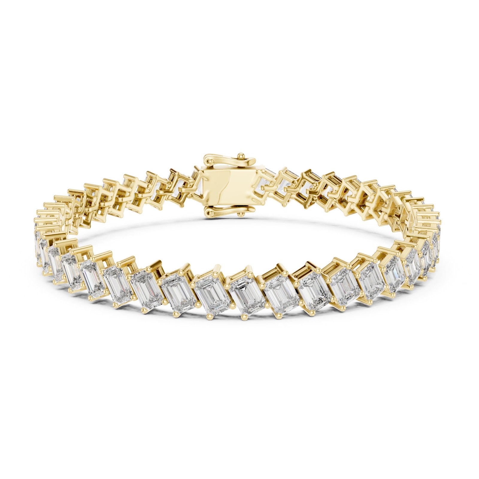 Sparkling Luxe 0.18ct 18KT Rose Gold Emerald Brilliant Cut Diamonds Tennis Bracelet