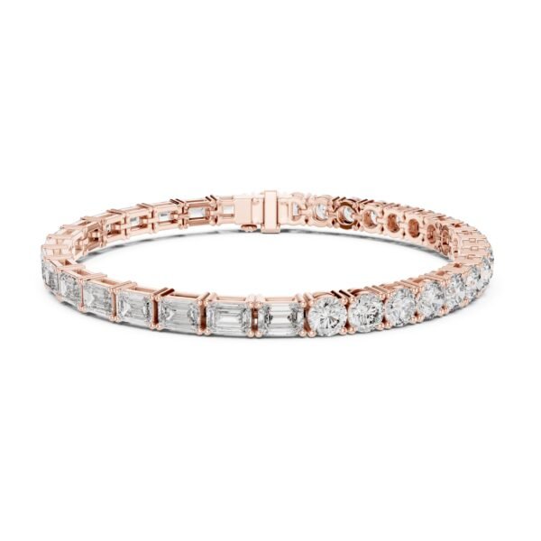 Sparkling Luxe 0.3125ct 18KT Yellow Gold Tennis Bracelet with 0.15CT Emerald Cut Lab Grown Diamonds