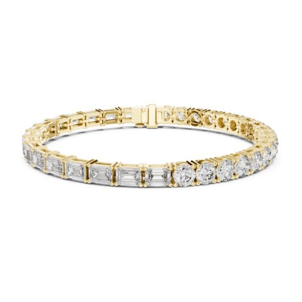 Sparkling Luxe 0.3125ct 18KT Yellow Gold Tennis Bracelet with 0.15CT Emerald Cut Lab Grown Diamonds