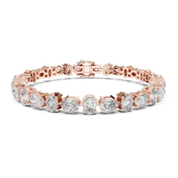 Sparkling Luxe 0.3ct Rose Gold Tennis Bracelet with 0.30CT Oval Cut Lab Grown Diamonds 18KT