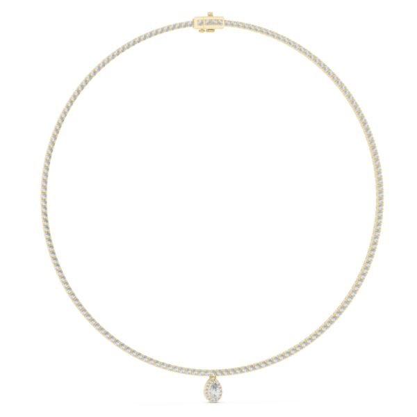 Sparkling Luxe 0.25ct 18KT Round-Cut Diamond Grace Solitare Tennis Necklace Yellow Gold