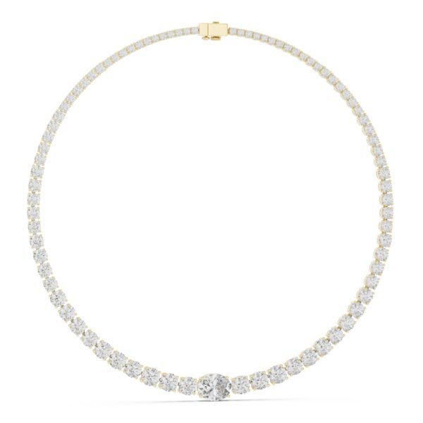 Sparkling Luxe 18KT Pear and Round-Cut Lab-Grown Diamond Necklace in Rose Gold