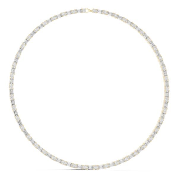 Sparkling Luxe 0.26066ct Women's Round Brilliant and Pear-Shaped Cascading Diamond Necklace Yellow Gold
