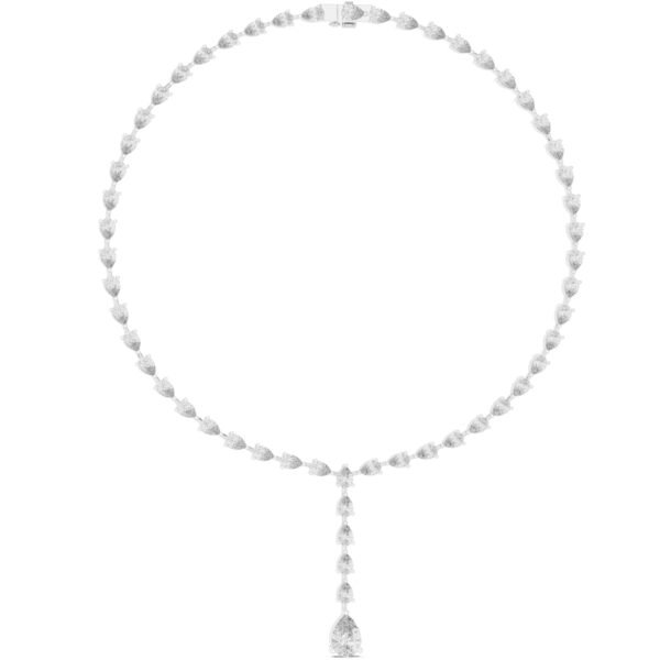 Sparkling Luxe 18KT Yellow Gold Pear Cut Shaped Lab Grown Diamond Necklace