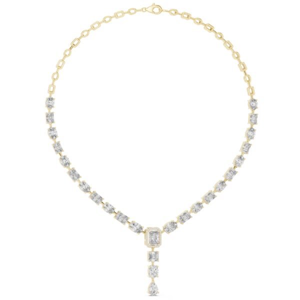 Sparkling Luxe 1ct Rose Gold 18KT Necklace with Mixed Brilliant Lab Grown Diamonds – Bridal Edition