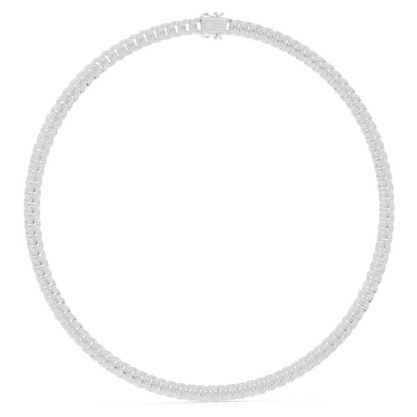 Sparkling Luxe Yellow Gold Round Diamond Bridal Necklace in 18KT