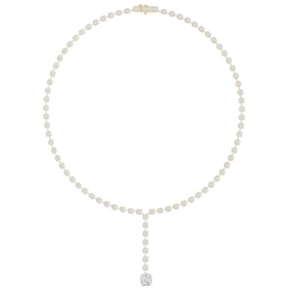 Sparkling Luxe 2.85ct Rose Gold Round Diamond Bridal Necklace in 18KT