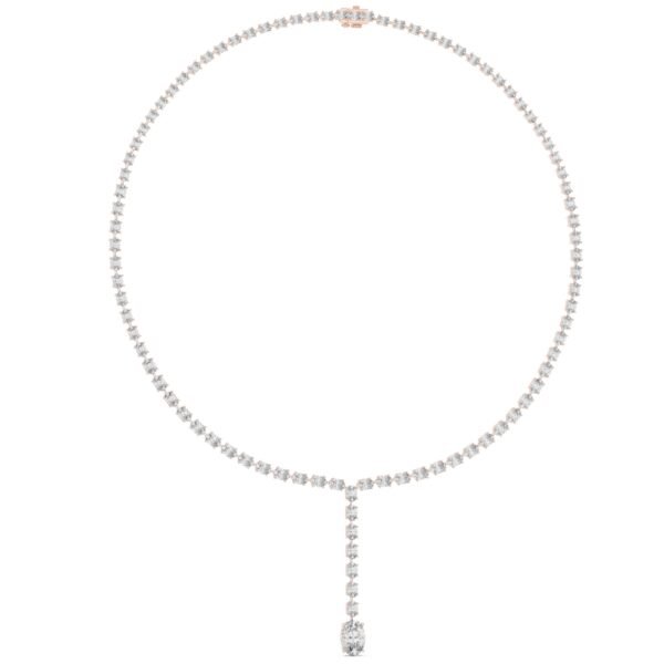 Sparkling Luxe 2ct Yellow Gold Round Diamond Bridal Necklace in 18KT