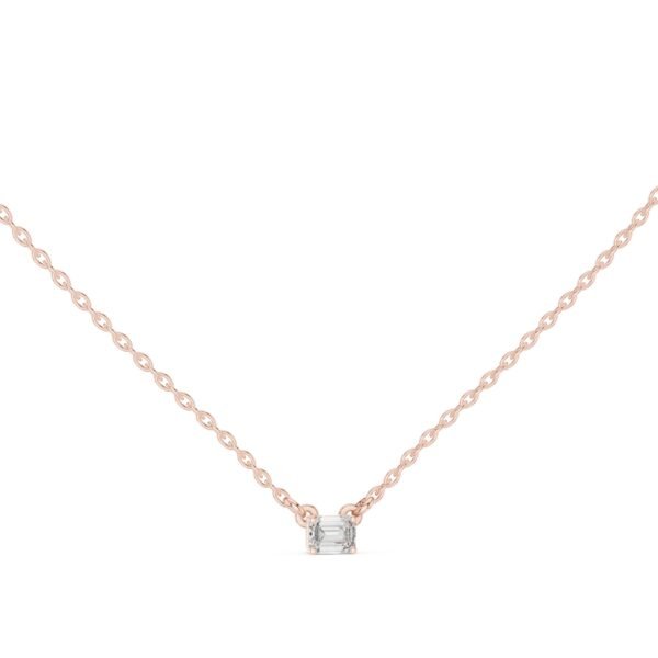 Sparkling Luxe 0.25ct Emerald Diamond Solitaire Pendant in 18KT