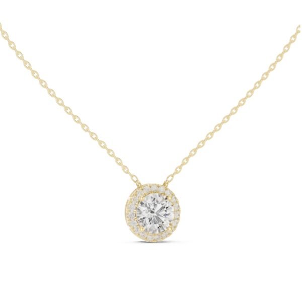 Sparkling Luxe 2.1ct Round Cut Halo Diamond Pendant in 18KT