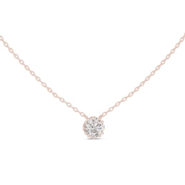 Sparkling Luxe 1ct Four Prong Round Diamond Solitaire Pendant in 18KT