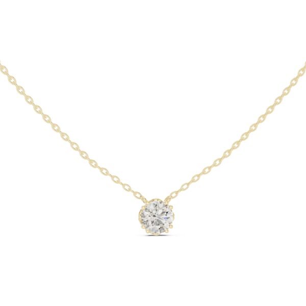 Sparkling Luxe 1ct Four Prong Round Diamond Solitaire Pendant in 18KT