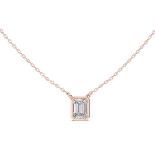 Sparkling Luxe 1.5ct Emerald Diamond Solitare Pendant in 18KT