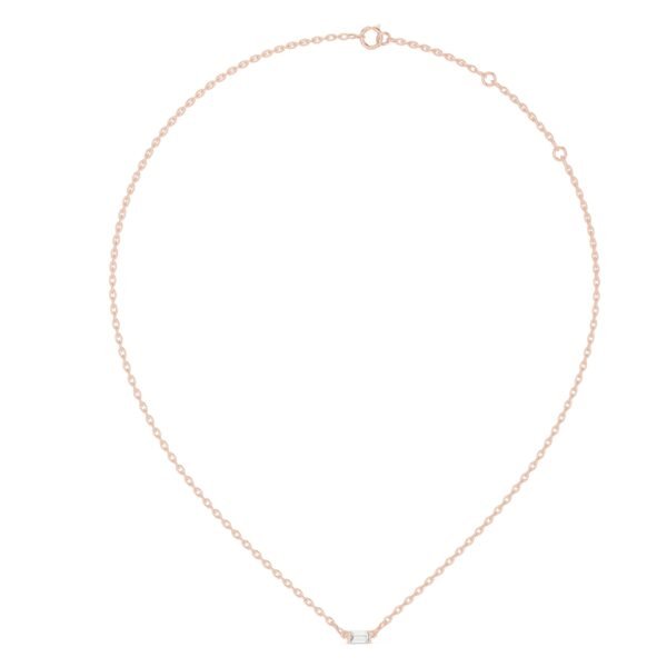 Sparkling Luxe 0.31CT Emerald Cut Diamond Solitare Pendant Necklace in 18KT