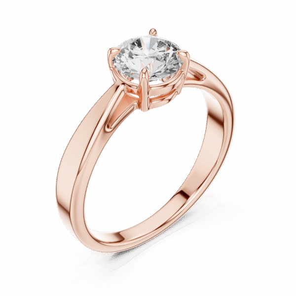 Sparkling Luxe Solitaire Round Cut Engagement Lab Diamond 1CT Ring in 18KT