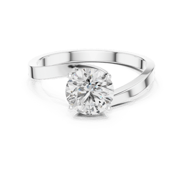 Sparkling Luxe Solitare 1CT Round Diamond Ring in 18KT