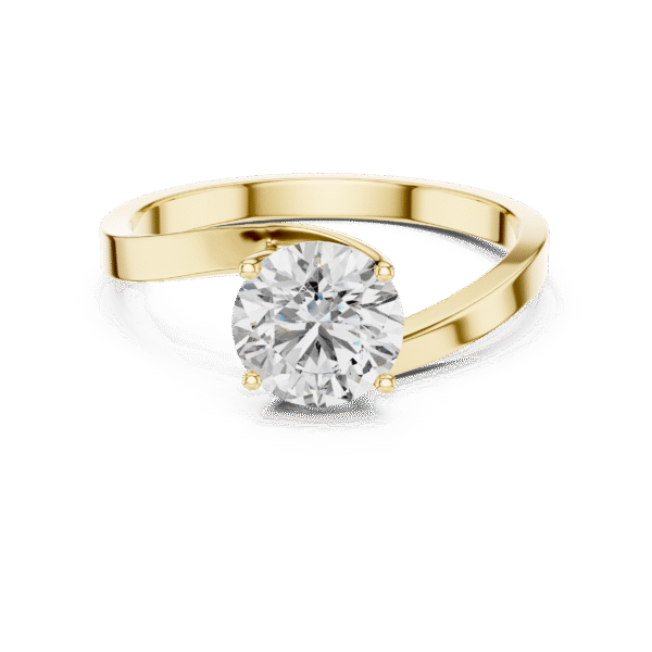 Sparkling Luxe Solitare 1CT Round Diamond Ring in 18KT