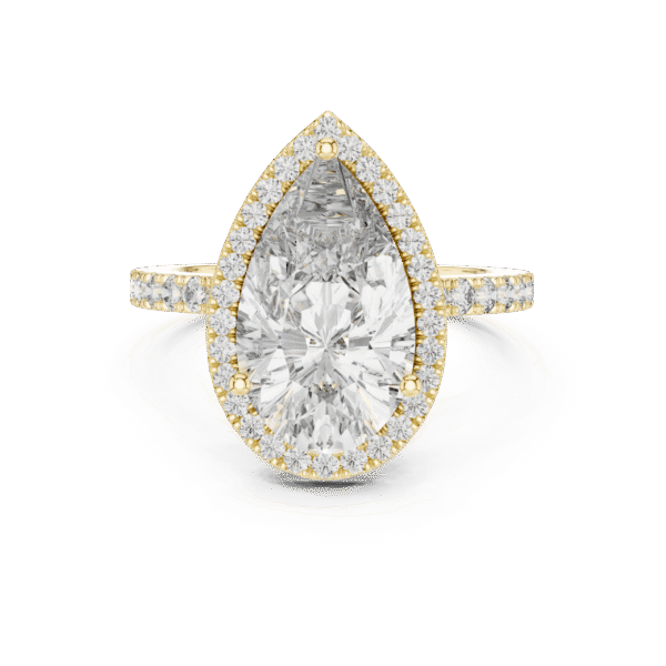 Sparkling Luxe 18KT Pear Diamond Engagement Solitare Ring 2ct