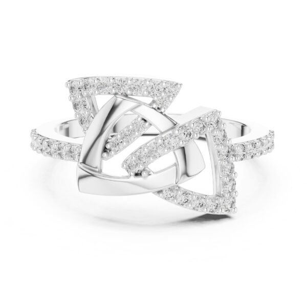 Sparkling Luxe 0.05ct 18KT Luxe Triangle Shape Round Diamond Ring