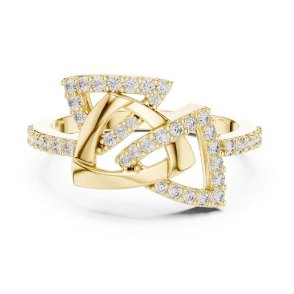 Sparkling Luxe 0.05ct 18KT Luxe Triangle Shape Round Diamond Ring